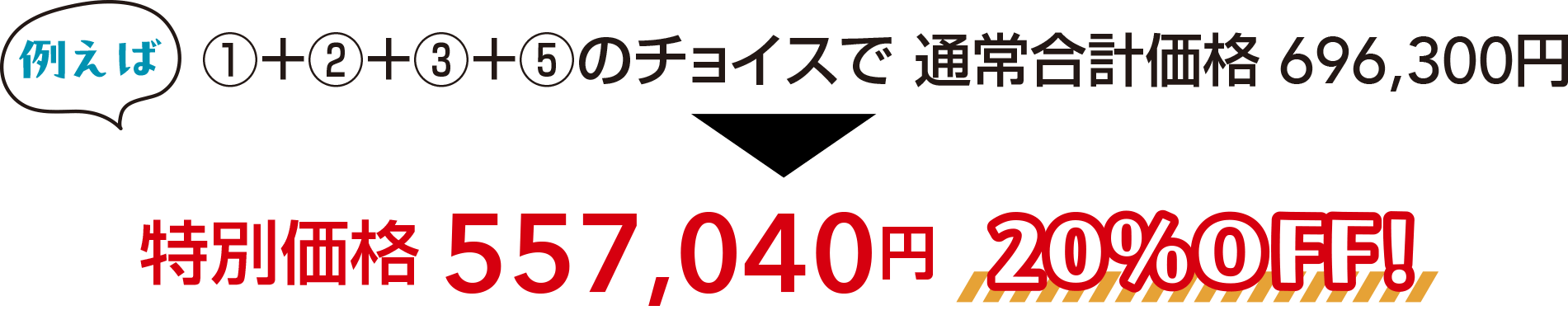 特別価格557,040円　20%OFF